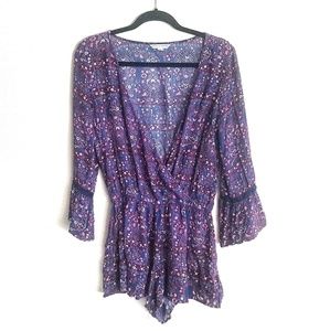 AEO Sleeved Floral Romper